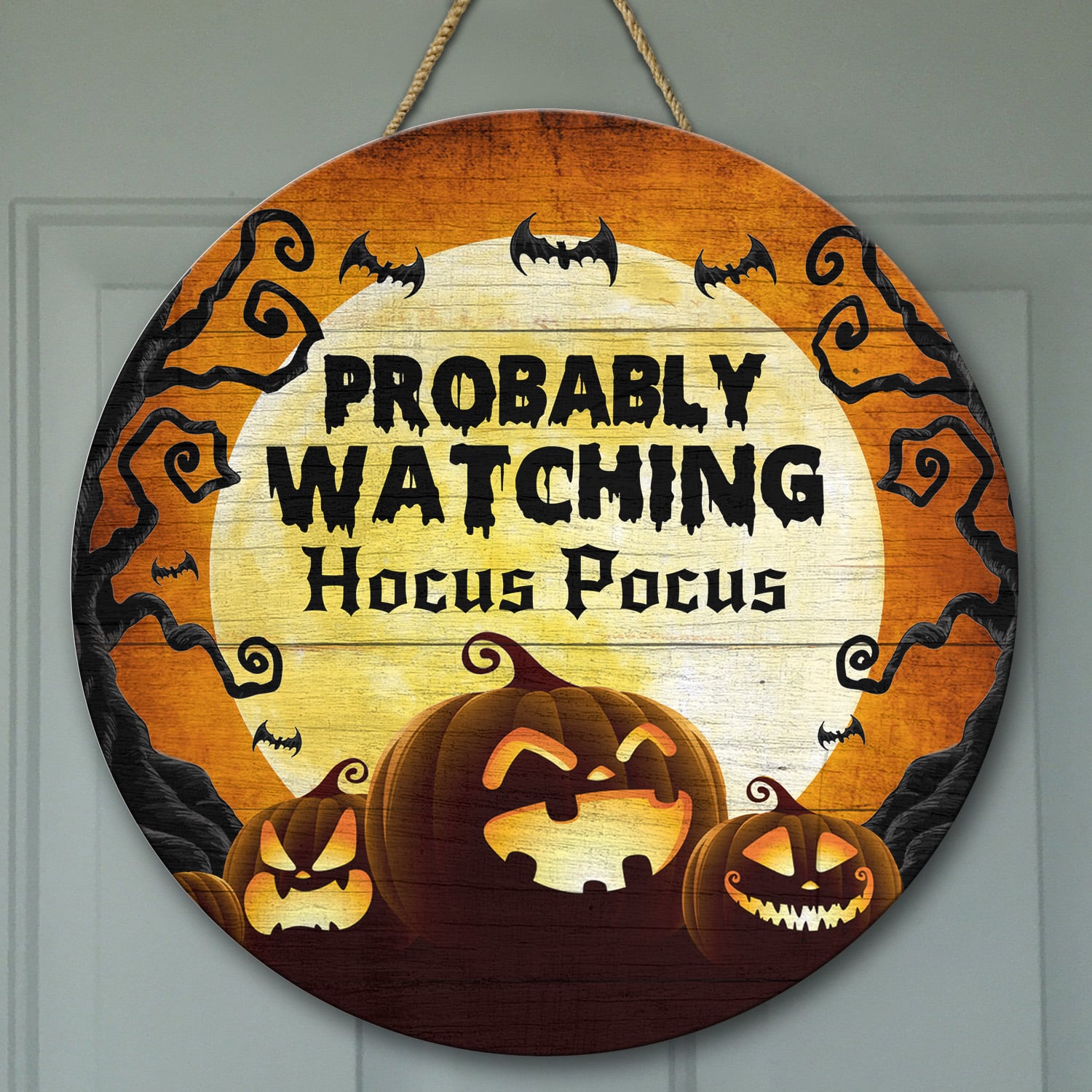 1. Probably Watching(Sample Design) Door Sign Mockup 9