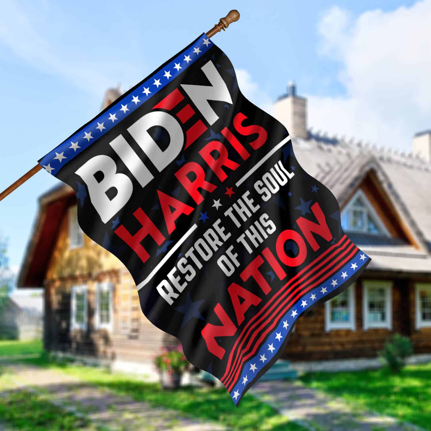 Side - 30x40 House Flag Mockup 5