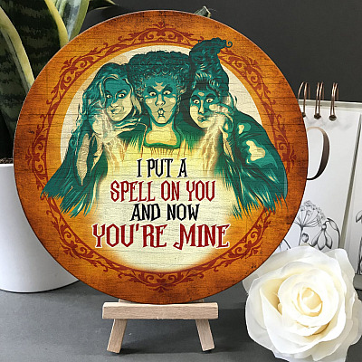 Alternative view of I Put a Spell on You Witches Hocus Pocus Indoor Outdoor Door Sign -  Funny Halloween Home Decor
