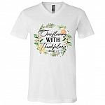 Oveflowing with tee, White, V-Neck T-Shirt