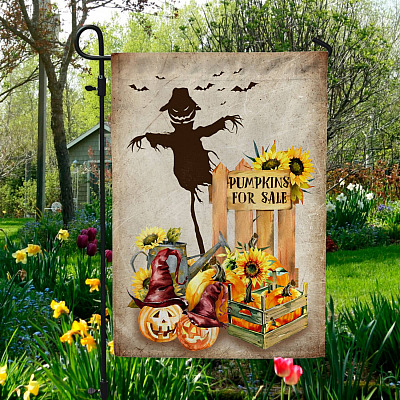 Pumpkins For Sale Outdoor House Flag - Fall Home Garden Flag - Thanksgiving Home Decor