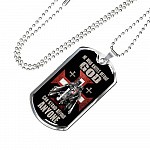 He Who Kneels Before God Can Stand Before Anyone Dog Tag Pendant Necklace