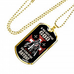 He Who Kneels Before God Can Stand Before Anyone Dog Tag Pendant Necklace