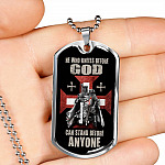 He Who Kneels Before God Can Stand Before Anyone Dog Tag Pendant Necklace