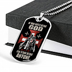 He Who Kneels Before God Can Stand Before Anyone Dog Tag Pendant Necklace