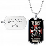 He Who Kneels Before God Can Stand Before Anyone Dog Tag Pendant Necklace