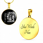 Because He Lives I Can Face Tomorrow Jesus Circle Pendant Necklace - Bangle