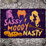 Sassy Moody Nasty Sanderson Sisters Doormat - Outdoor Indoor Doormat - Halloween Witches Doormat