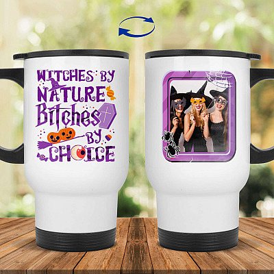 14 oz. White Travel Mug
