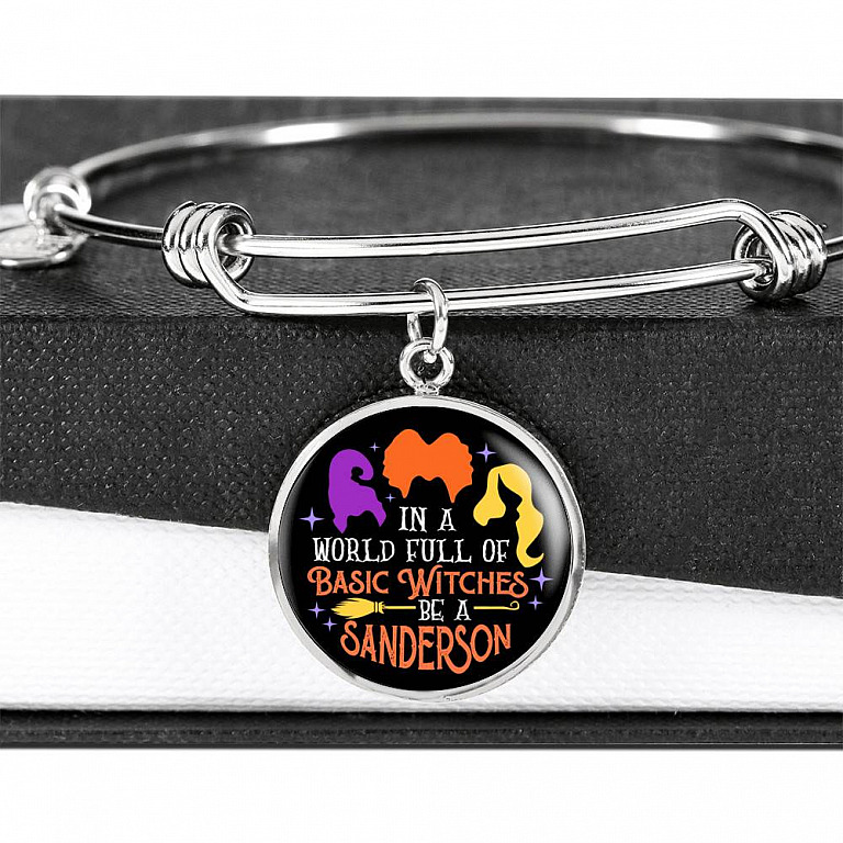 In A World Full Of Basic Witches Be A Sanderson Luxury Circle Pendant Necklace - Sanderson Sisters Gifts