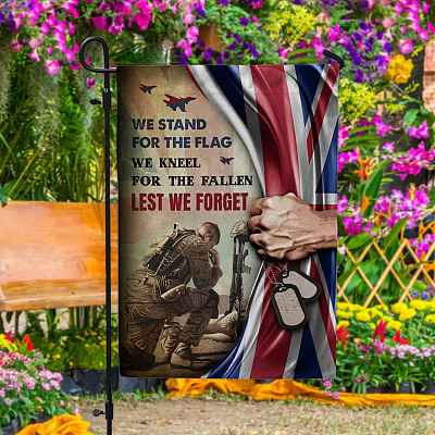 We Stand for the Flag We Kneel for the Fallen British Outdoor House Flag - Home Garden Flag