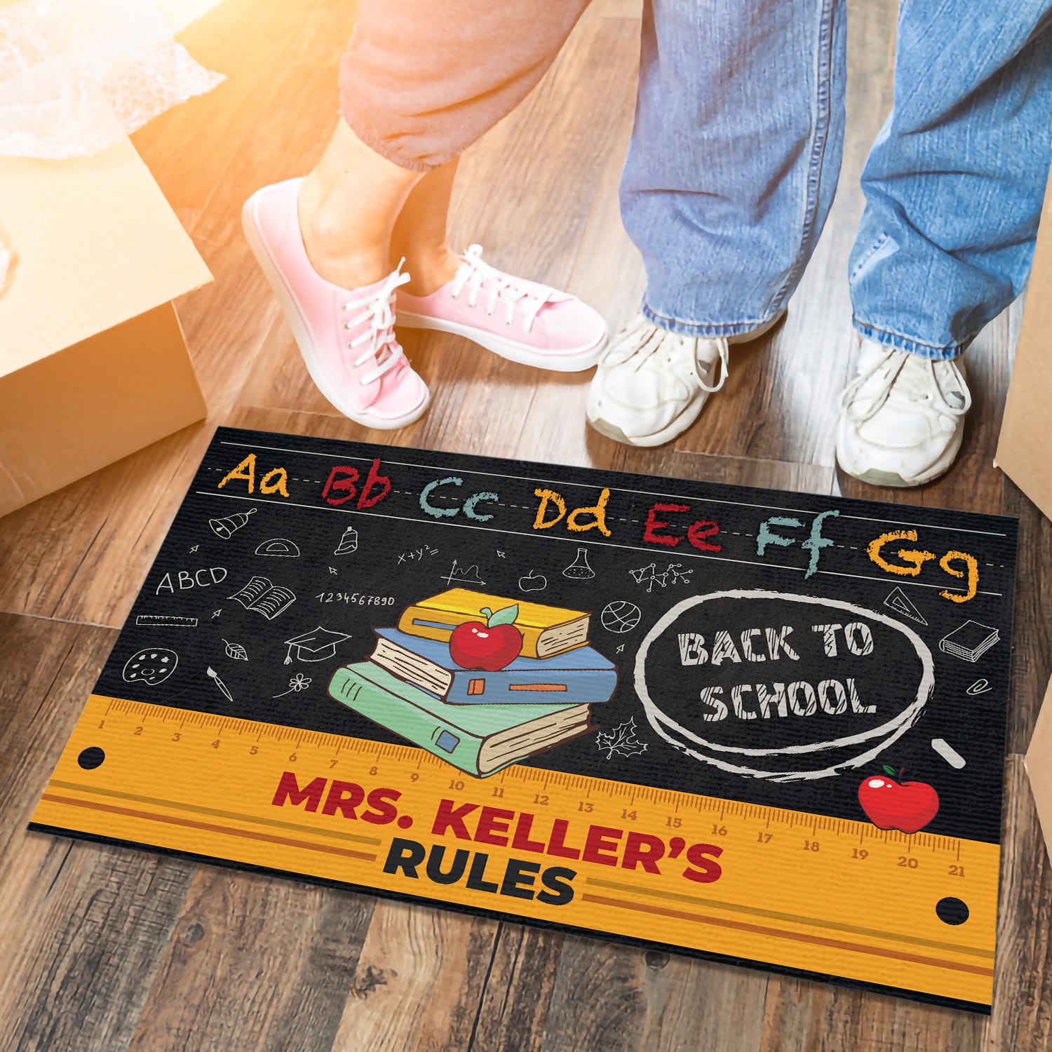 8LV. Teacher Ruler (Sample Design) Doormat mockup 6