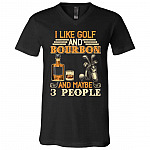 I Like Golf And Bourbon Andk Shirt, Black, V-Neck T-Shirt