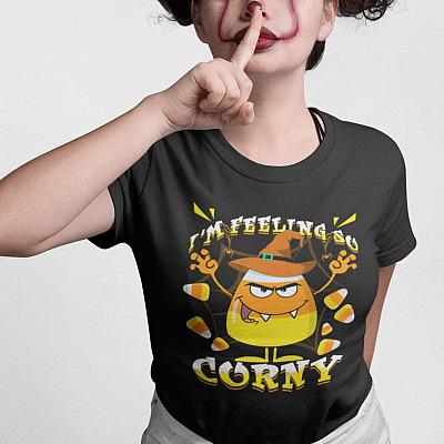Alternative view of I'm Felling So Corny Funny Halloween T-Shirt - V-Neck Shirt