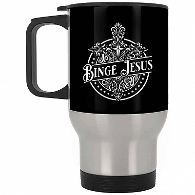 14 oz. Silver Travel Mug