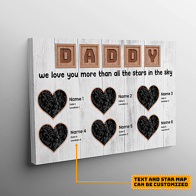Alternative view of Daddy We Love You More Than All The Stars In The Sky Personalized Children Names Canvas - Custom Family Name Star Map Constellation Canvas Wall Art