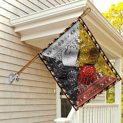 Medicine Wheel The Four Directions In Native American Stronger Standing Together Outdoor Garden Flag - House Flag