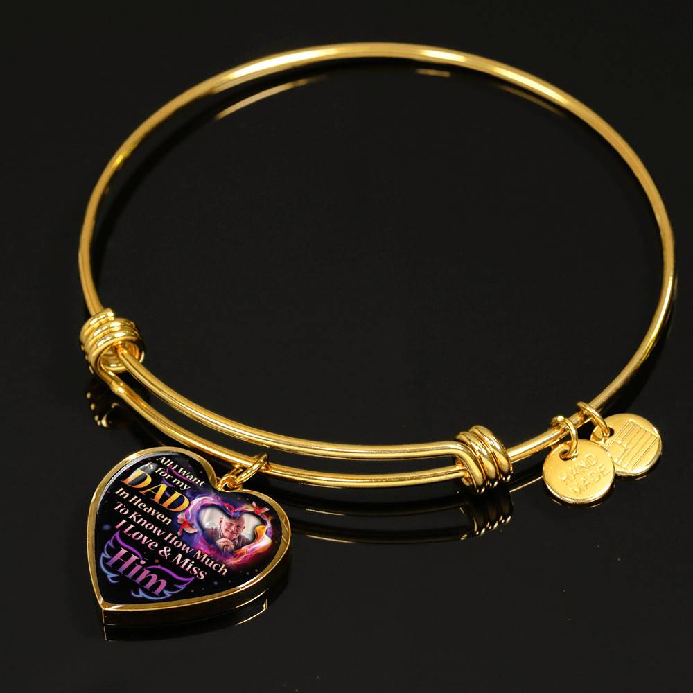 Personalized Photo All I Want Is For My Dad In Heaven I Love And Miss Him Hearts Pendant Necklace - Memorial Dad Necklace Personalized Photo All I Want Is For My Dad In Heaven I Love And Miss Him Hearts Pendant Necklace - Memorial Dad Necklace