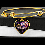 Personalized Photo All I Want Is For My Dad In Heaven I Love And Miss Him Hearts Pendant Necklace - Memorial Dad Necklace