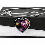 Personalized Photo All I Want Is For My Dad In Heaven I Love And Miss Him Hearts Pendant Necklace - Memorial Dad Necklace
