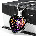 Personalized Photo All I Want Is For My Dad In Heaven I Love And Miss Him Hearts Pendant Necklace - Memorial Dad Necklace