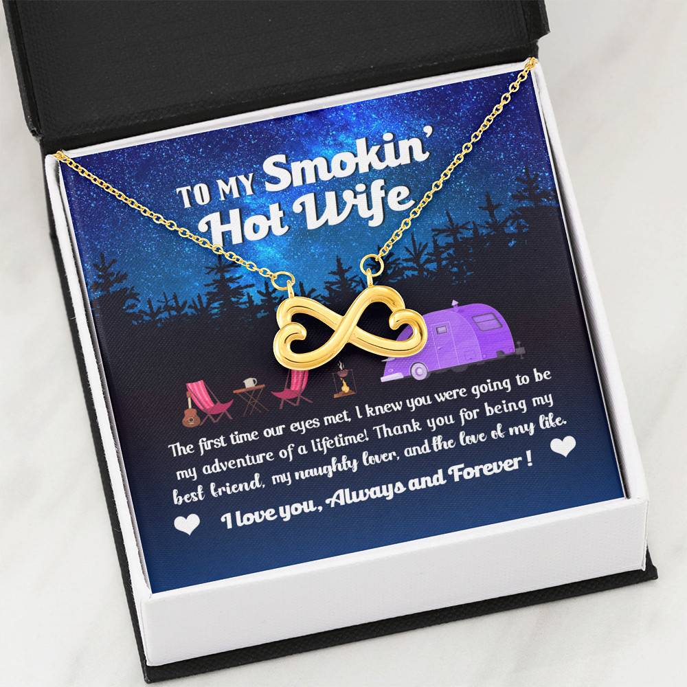 Camping Van To My Smokin Hot Wife The First Time Our Eyes Met Infinity Heart Necklace Camping Van To My Smokin Hot Wife The First Time Our Eyes Met Infinity Heart Necklace
