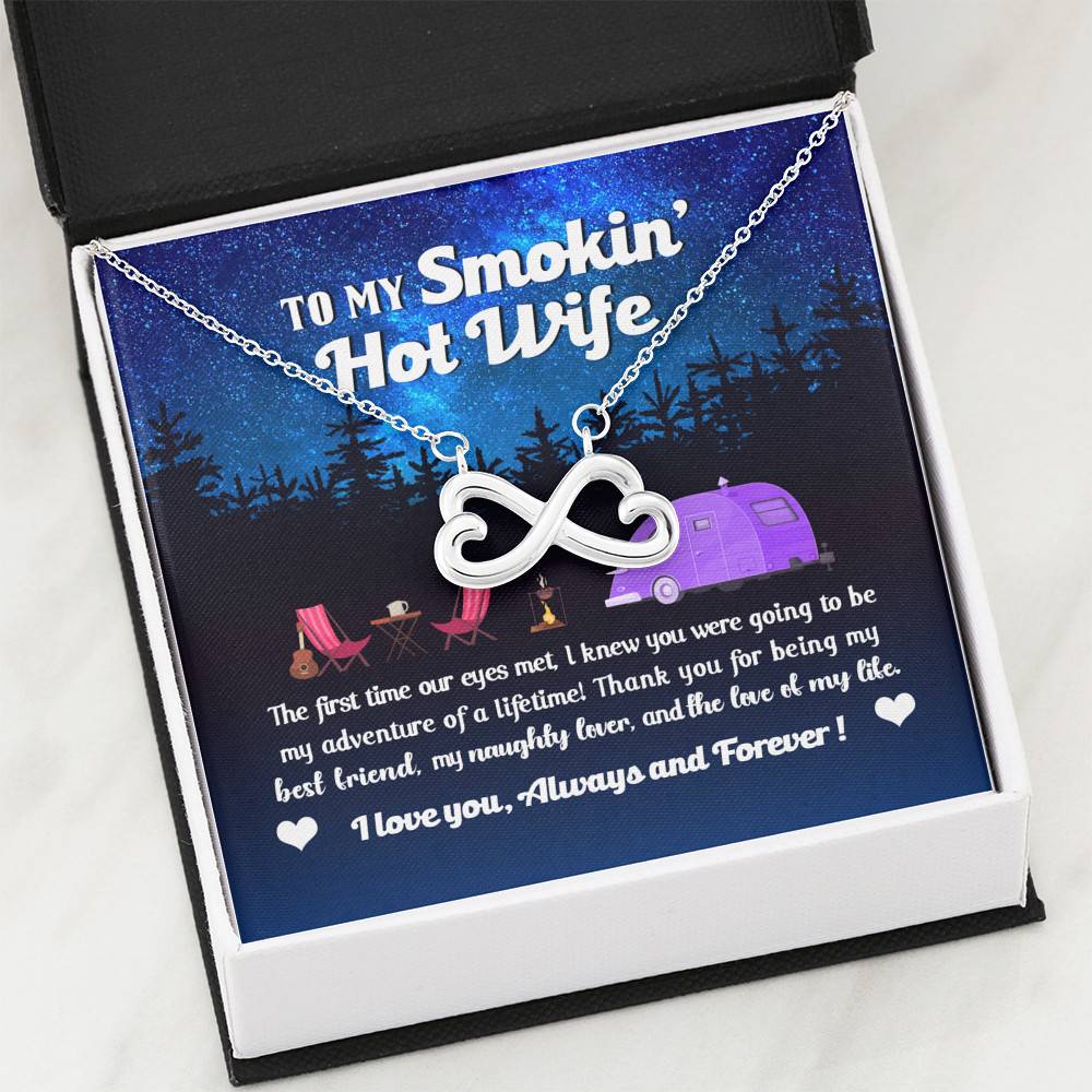 Camping Van To My Smokin Hot Wife The First Time Our Eyes Met Infinity Heart Necklace Camping Van To My Smokin Hot Wife The First Time Our Eyes Met Infinity Heart Necklace