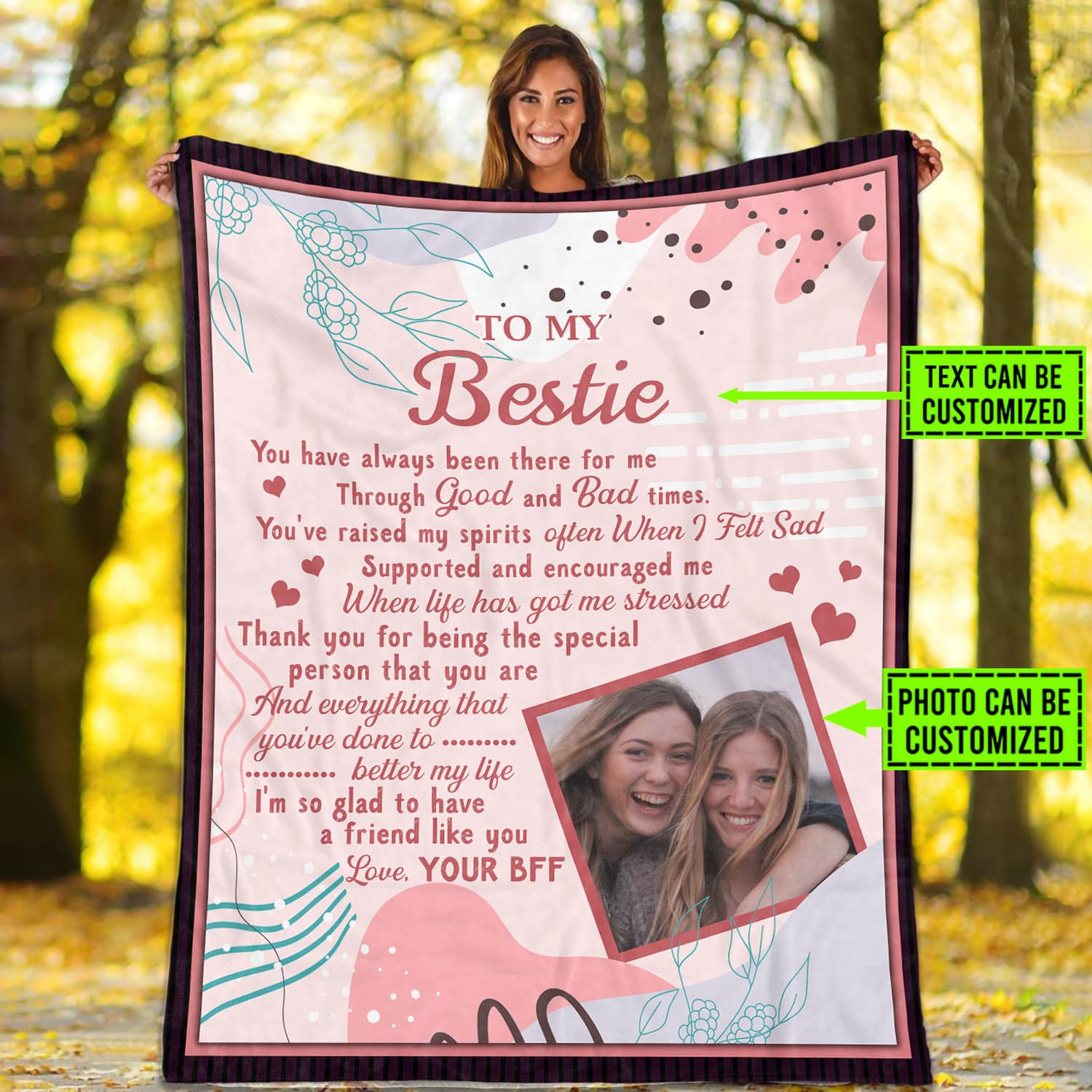 1VT. To My Bestie You Have Always Been blanket mockup