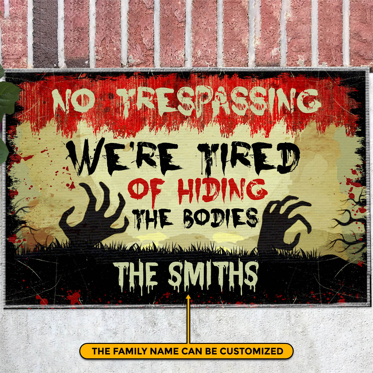 2VT. No Trespassing Hiding The Bodies doormat mk1