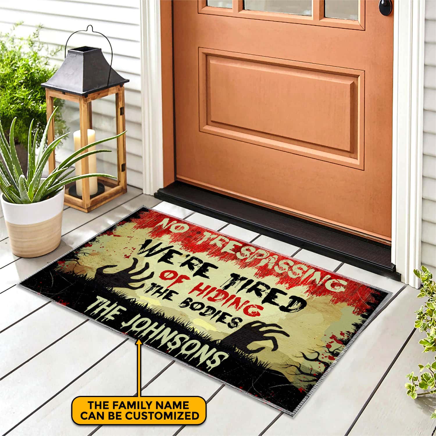2VT. No Trespassing Hiding The Bodies doormat mk2