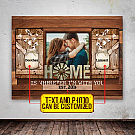 Personalized Photo Home Is Wherever I'm With You Framed Canvas - Unframed Poster - Wedding Anniversary Gift