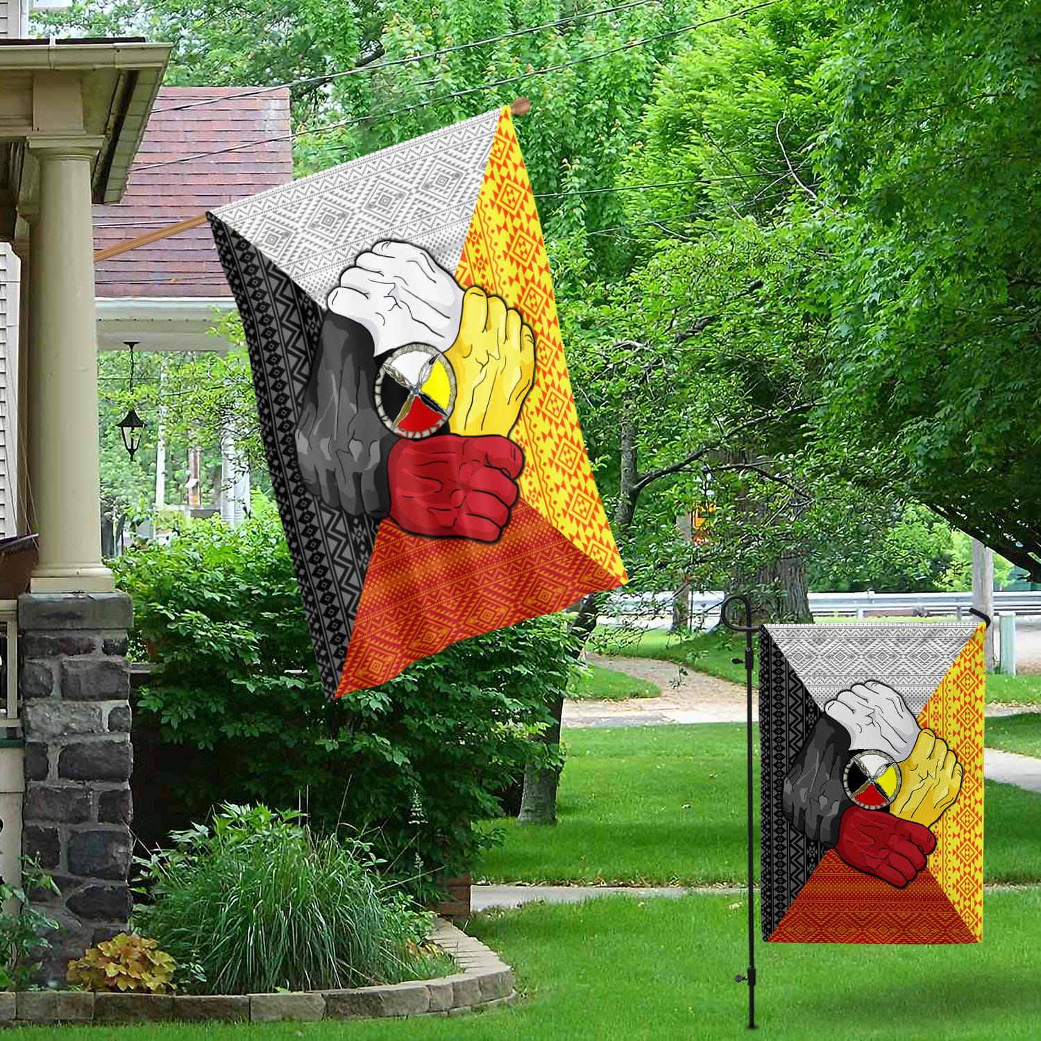 4BN. Hands Together 30x40 Garden & House Mockup 1