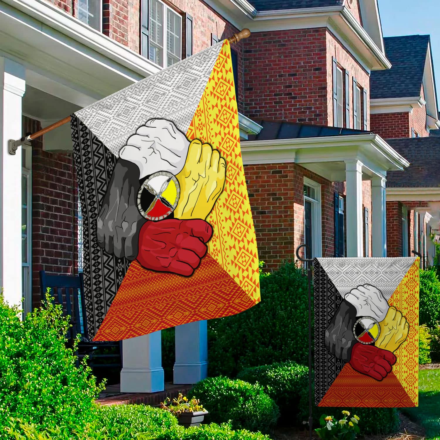 4BN. Hands Together 30x40 Garden & House Mockup 2