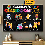 3VT. Classroom Rules Raise Your Hand canvas mk2