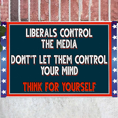 Liberals Control The Media Control Your Mind Think For Yourself Indoor Outdoor Decorative Doormat