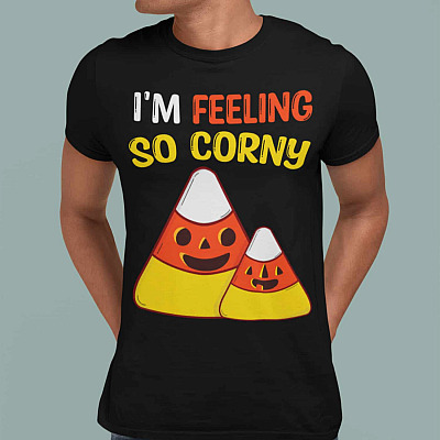 Alternative view of Halloween I'm Feeling So Corny T-Shirt - Funny Halloween Candy Shirt
