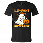 haunt, Black, V-Neck T-Shirt