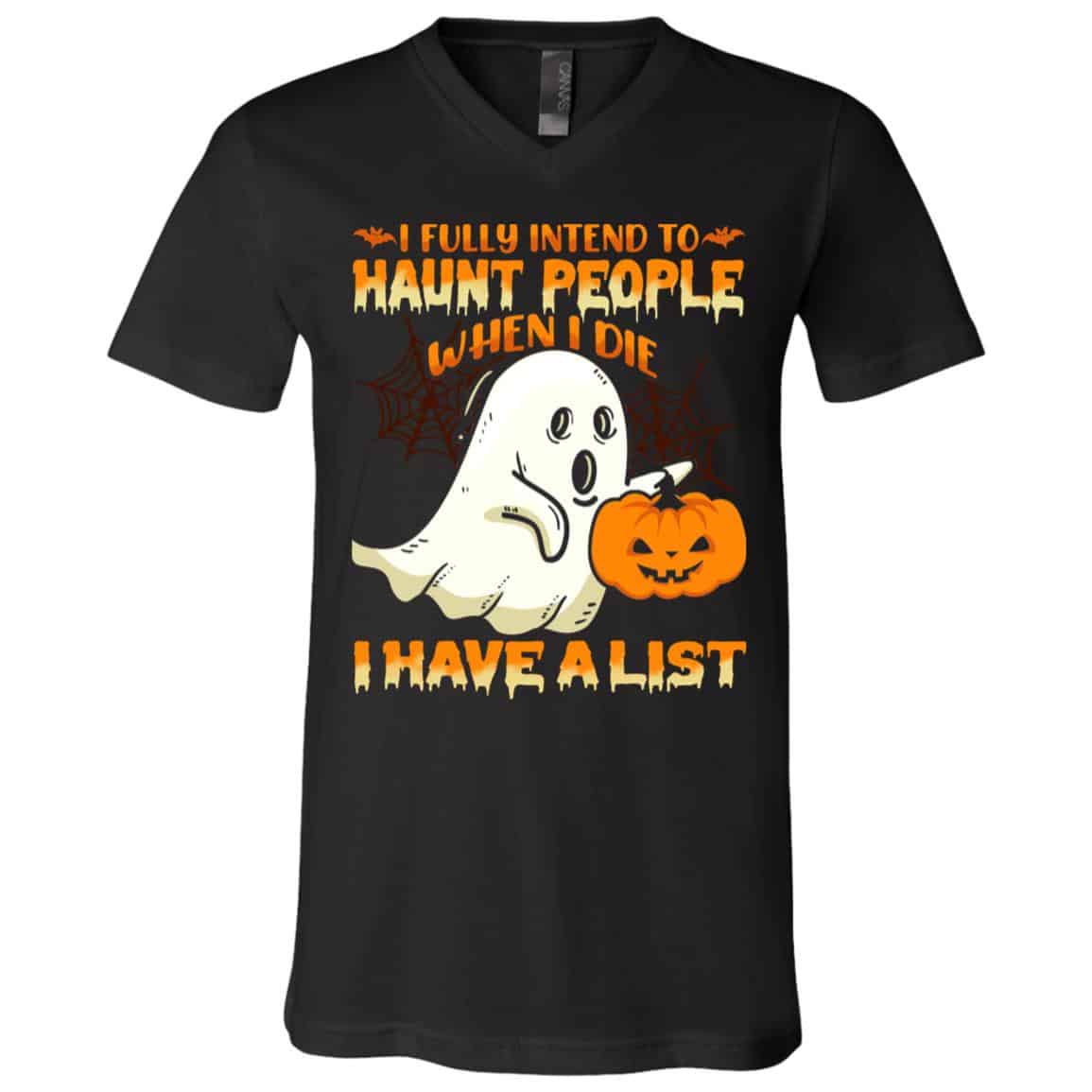haunt, Black, V-Neck T-Shirt