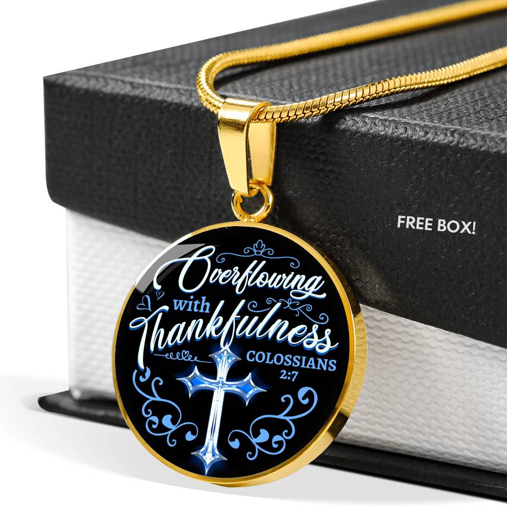 Overflowing With Thankfulness Circle Pendant Necklace Overflowing With Thankfulness Circle Pendant Necklace