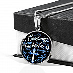 Overflowing With Thankfulness Circle Pendant Necklace