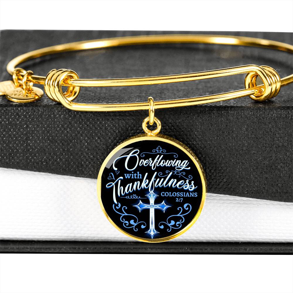 Overflowing With Thankfulness Circle Pendant Necklace Overflowing With Thankfulness Circle Pendant Necklace