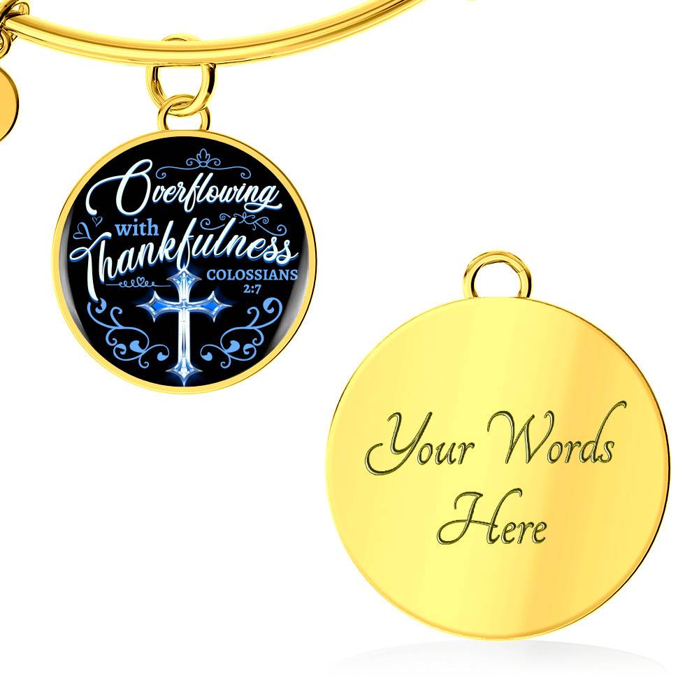 Overflowing With Thankfulness Circle Pendant Necklace Overflowing With Thankfulness Circle Pendant Necklace