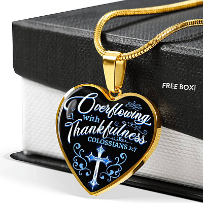 Overflowing With Thankfulness Heart Pendant Necklace