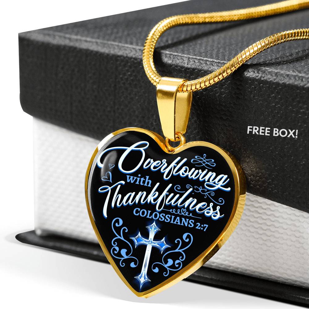 Overflowing With Thankfulness Heart Pendant Necklace Overflowing With Thankfulness Heart Pendant Necklace