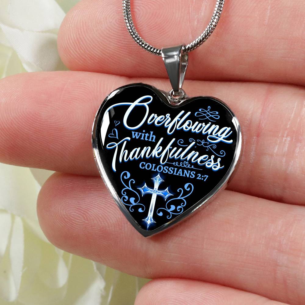 Overflowing With Thankfulness Heart Pendant Necklace Overflowing With Thankfulness Heart Pendant Necklace