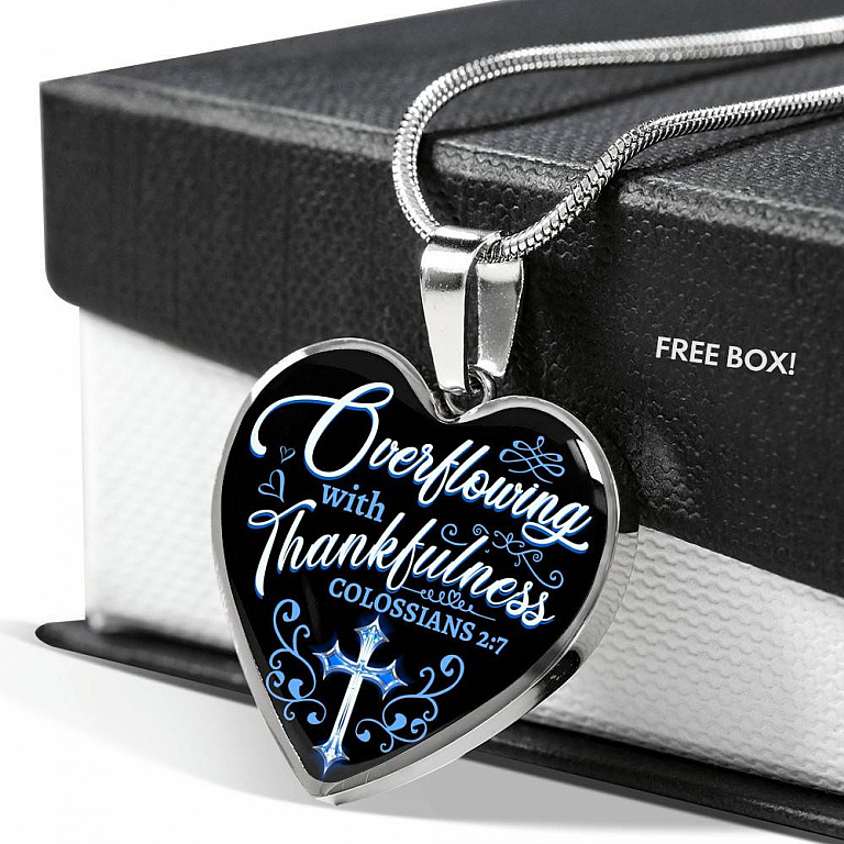 Overflowing With Thankfulness Heart Pendant Necklace