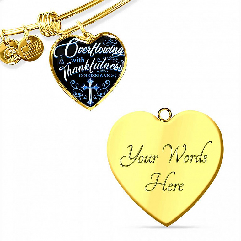 Overflowing With Thankfulness Heart Pendant Necklace