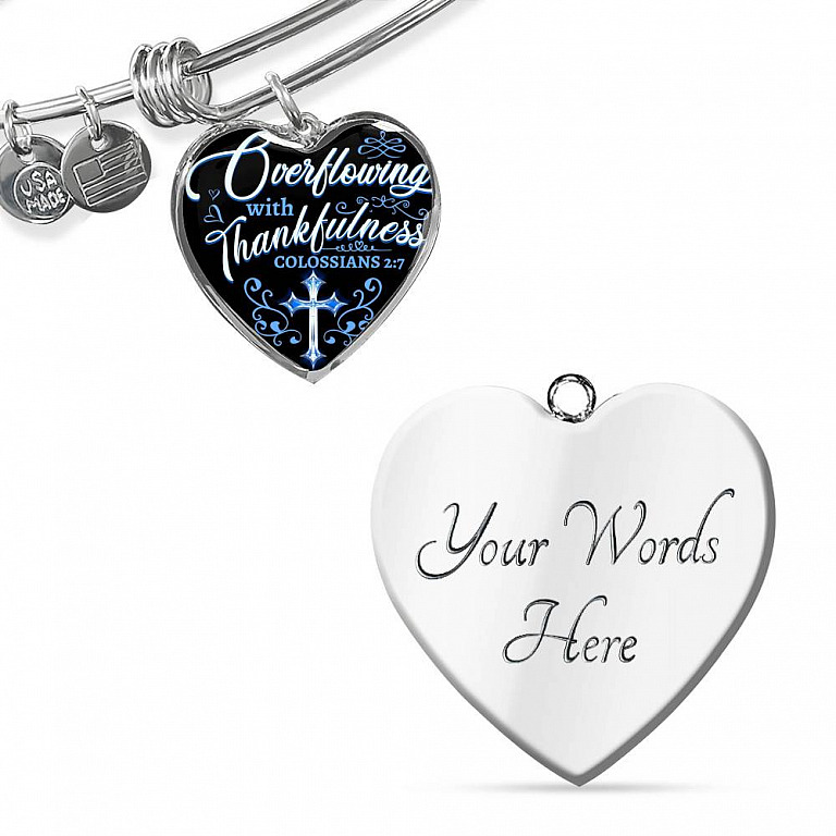 Overflowing With Thankfulness Heart Pendant Necklace