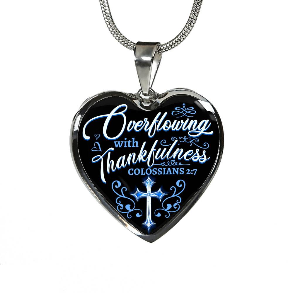 Overflowing With Thankfulness Heart Pendant Necklace Overflowing With Thankfulness Heart Pendant Necklace