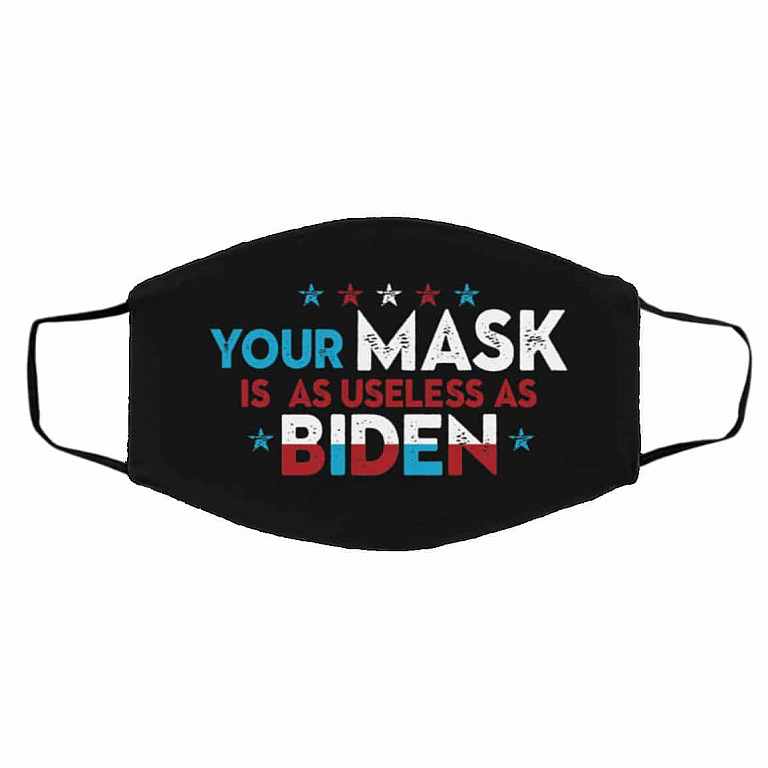 biden mask, Black, Cloth Face Cover – Medium/Large